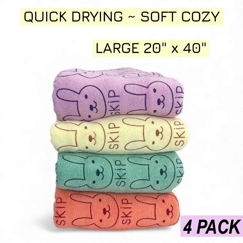 Quick Drying Super Absorbent Microfiber Pet Drying Towels LARGE Grooming‎ 4 pack
